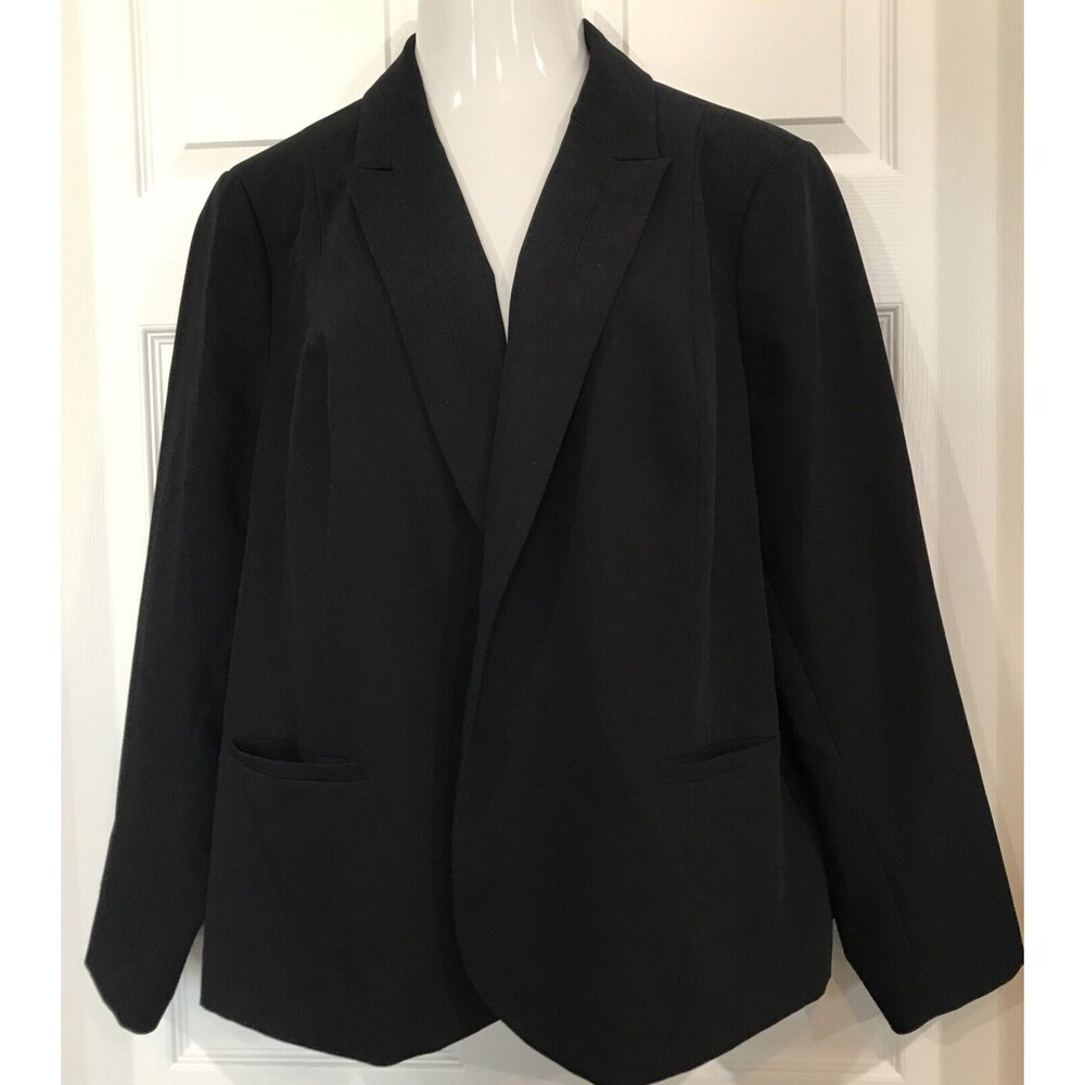 Worthington Stretch Black Open Front Blazer Suit Jacket Plus Size Women's 3X